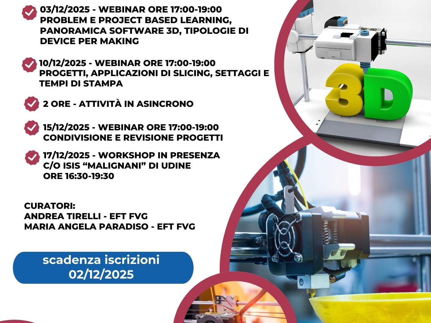 Locandina corso EFT FVG - Disegno e Stampa 3D_seconda edizione