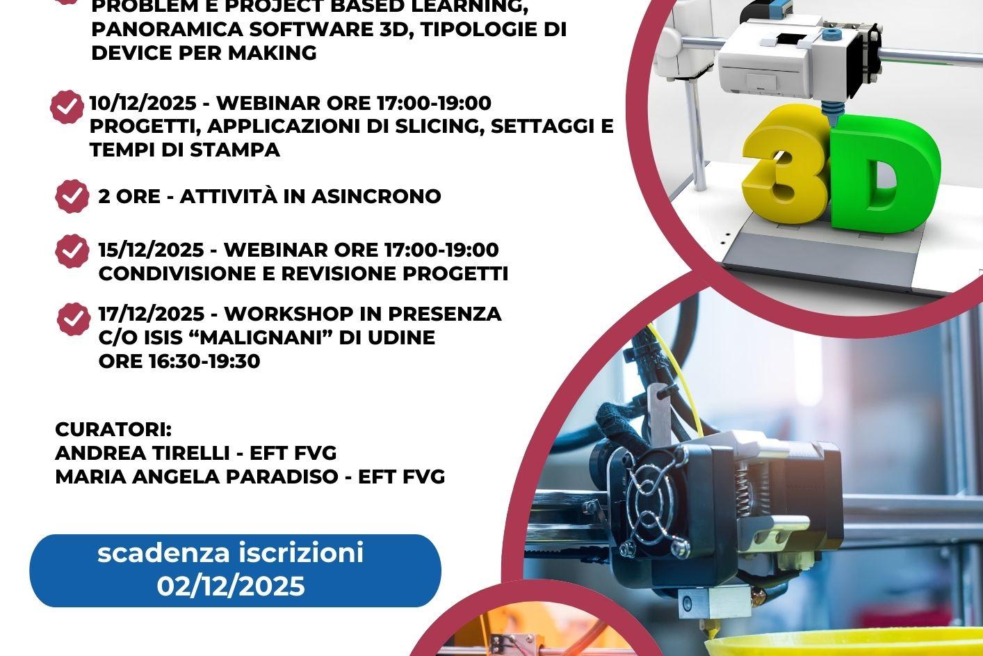 Locandina corso EFT FVG - Disegno e Stampa 3D_seconda edizione