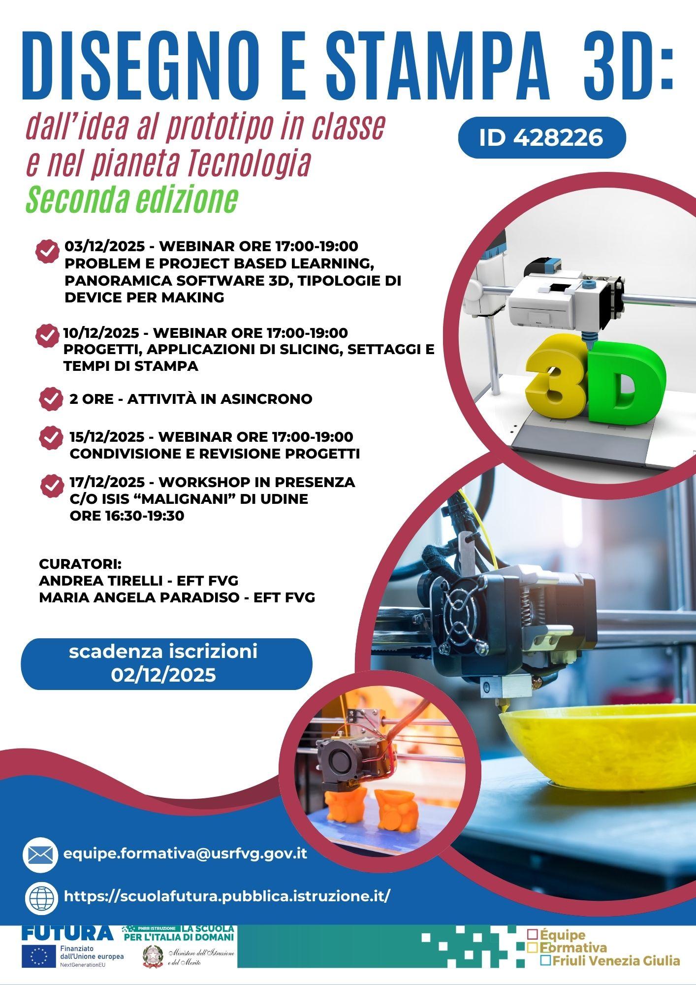 Locandina corso EFT FVG - Disegno e Stampa 3D_seconda edizione